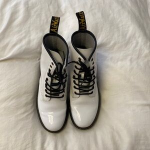 White Doc Martins Patent Leather US Women’s 9